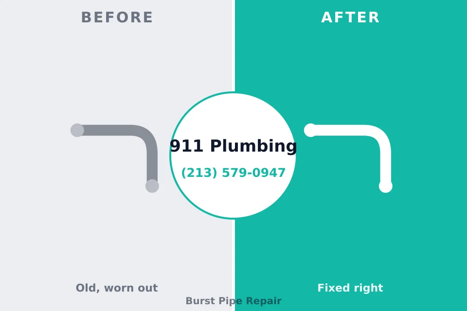Before and after: plumbing repair Berry Hill, TN